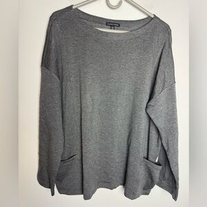 Eileen Fisher Heather Gray Relaxed Sweatshirt
